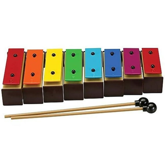 8 Note Colored Tone Bell Set with Case & Mallets