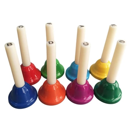 8 Note Hand Bells for Kids Adults, Colorful Merry Handbells Set Musical Instruments
