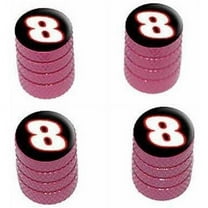 8 Number Eight Tire Rim Wheel Aluminum Valve Stem Caps, Multiple Colors