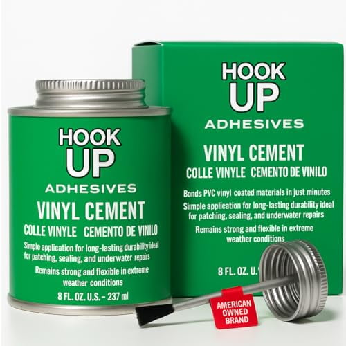 8 OZ Adhesives, Premium Waterproof Vinyl Cement Glue for Pool Repairs & Inflatable Items Fast-Drying, Strong Bonding Adhesive  for Vinyl, PVC, Upholstery, Tarps, Hot Tubs, Air Mattresses