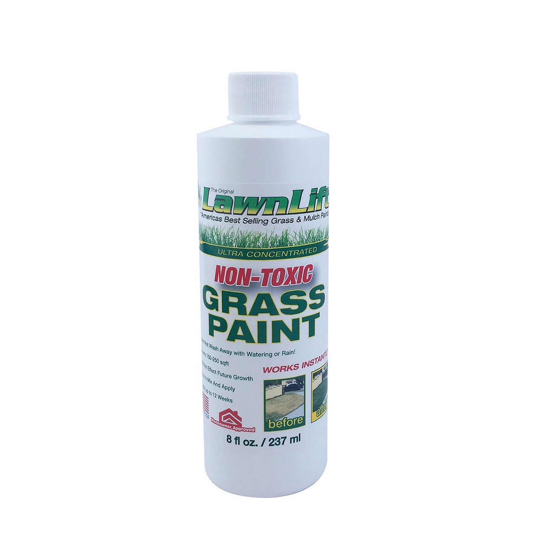 8 OZ. LawnLift Grass Paint concentrate. Covers up to 250 sq. feet of yellowed lawn. Nontoxic