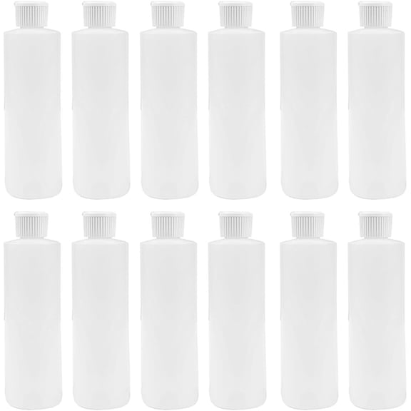 8 OZ PLASTIC CYLINDER BOTTLE WITH -TOP POUR SPOUT (12)