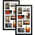 thumbnail image 1 of 8 Opening 4x6 Collage Picture Frames Set of 2, Horizontal and Vertical Black Multi Photo Frame for Wall Mount, 1 of 7