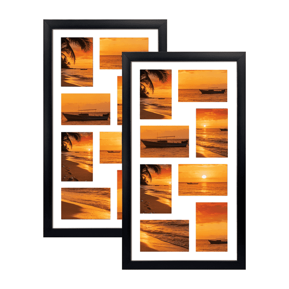 8 Opening 4x6 Collage Picture Frames Set of 2 for Wall Mounted