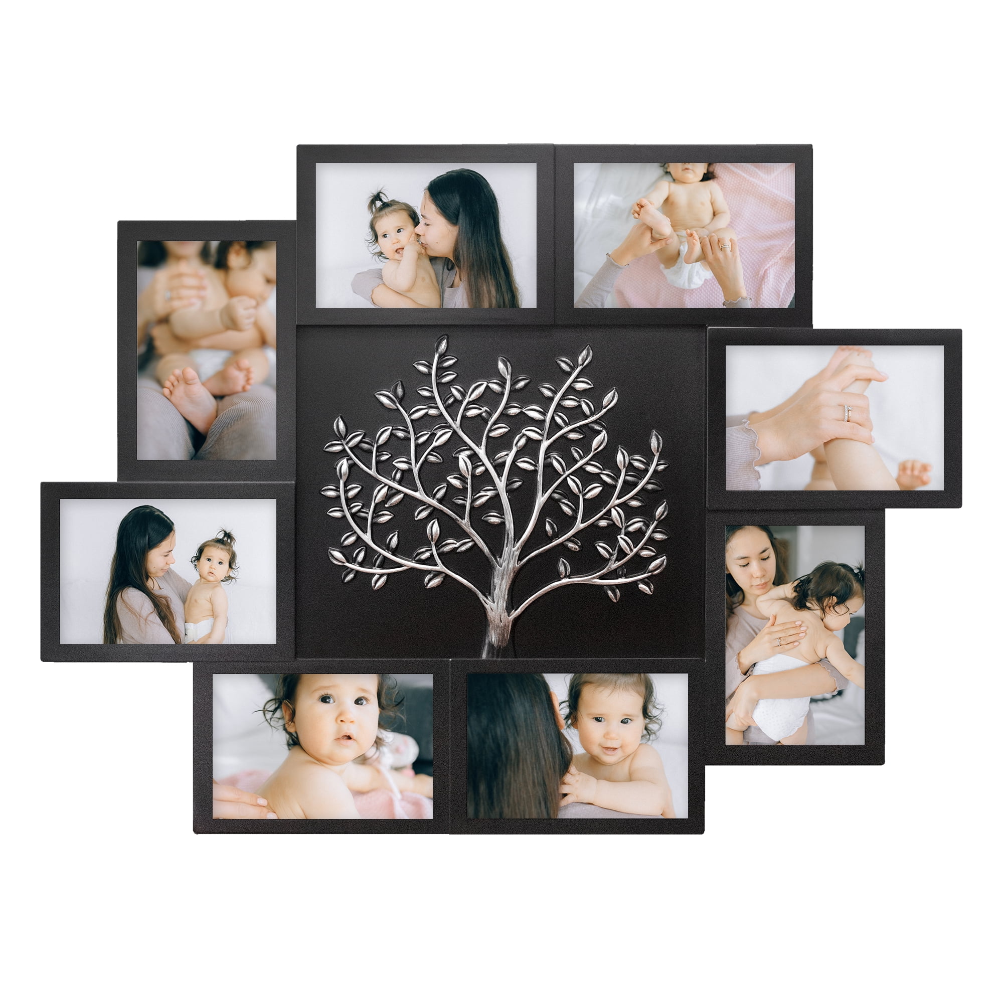 8Opening Black Collage Photo Frame MultiDecor Wall Display for Home