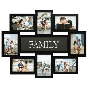 8 Opening Family Picture Frame Gallery Collage Wall Hanging Photo Frame for 6" x 4" Photo Black