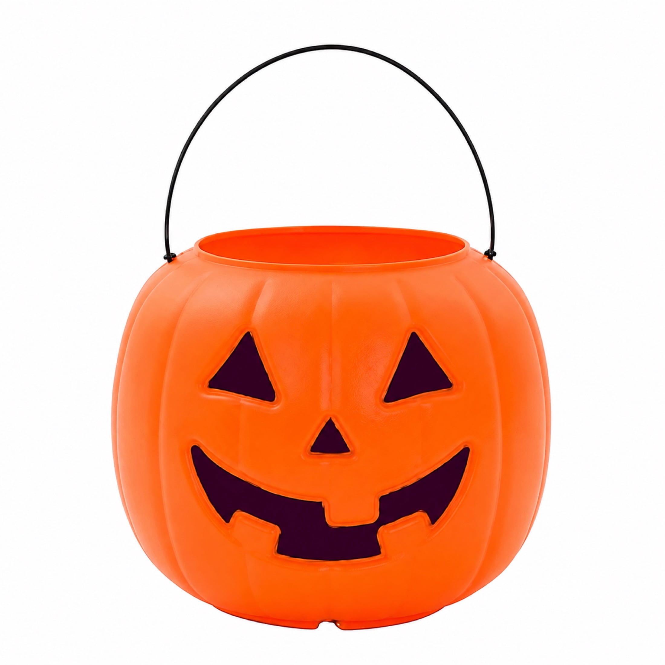 8" Orange Pumpkin Pail Halloween Trick-or-Treat Basket, by Way To Celebrate