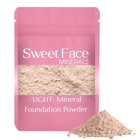 Light Foundation Shade – Bulk Mineral Makeup Refill Pouch, 8 oz – Sweet Face Minerals