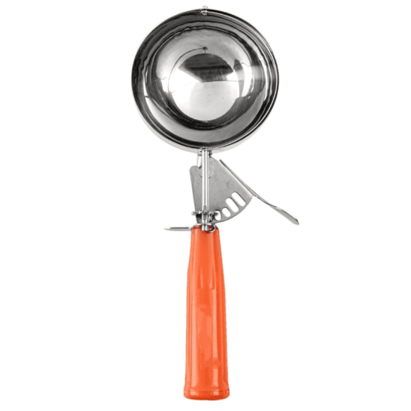 8 Ounce Portion Scoop 1 Durable Disher Scoop - Thumb Trigger Orange Stainless Steel Ice cream Disher For Portion Control For Ice Cream Mashed Potato And Cookie Batter