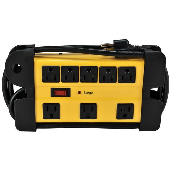 8-Outlet Power Strip, 6' Cord 14/3 Lighted Switch, 1200 Joule surge, 15A, 1875W ETL