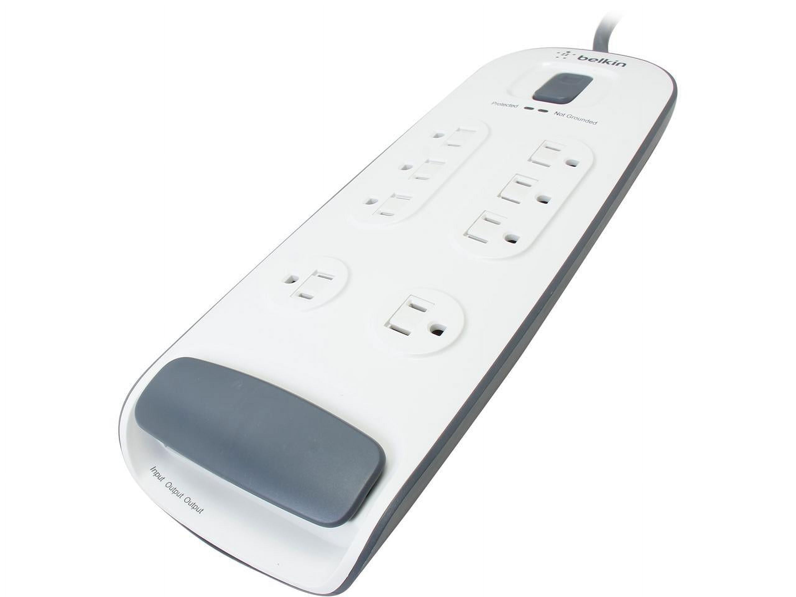 Belkin White 8-Outlet Surge Protector with 6ft Cord and Telephone Protection