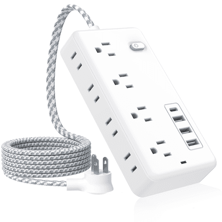 8 Outlets Power Strip with 3 USB Ports/1 Type-C Surge & Lightning Protection Fast Charging & Space-Saving Upgraded braided thread for greater stability 5FT price history and forecast - AgQrDkrc