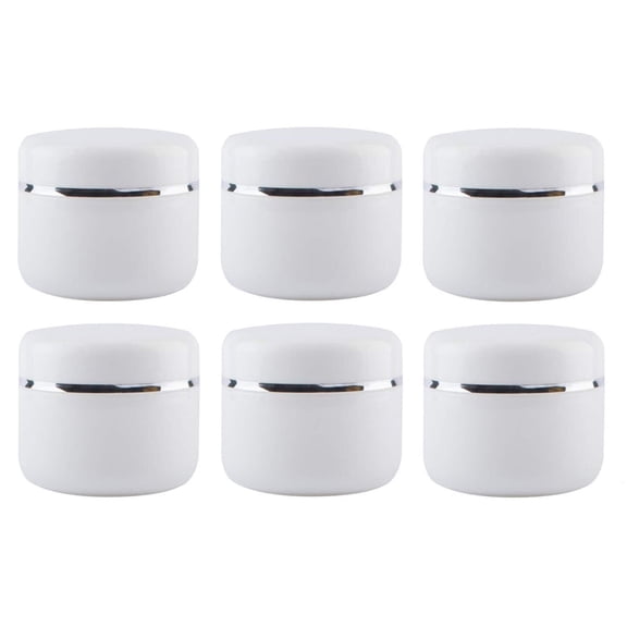 8 Oz 250ml White Plastic Cosmetic Jars with Inner Liners and Dome Lids Refillable Make-up Cosmetic Containers Pot Case-
