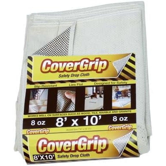 8 Oz Canvas Safety Drop Cloth, 8' x 10', (Pack Of 4)$$Tools & Hardware Other