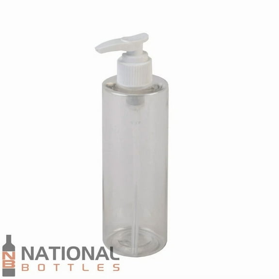 8 Oz Clear Pet Heavy Wall Plastic Pump Bottle (5 Pack) - Free Shipping