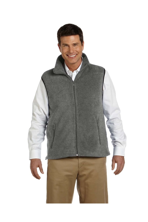 8 Oz. Fleece Vest , M985 , CHARCOAL , Large