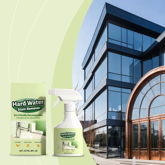 8 Oz Hard Water Stain Remover Spray, Powerful & Fast-Acting Cleaner For Removing Limescale, Calcium & Rust Stains On Glass, Tiles, Faucets And Shower Surfaces For Home, Bathroom