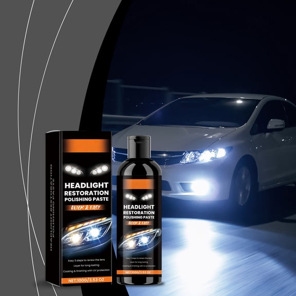 8 Oz Headlight Ation Polish Paste, Professional Car Lens Scratch Remover & Yellowing Repair Cream, Long-Lasting Clear Coat Er For Automotive Headlight Renewal For