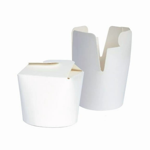 8 Oz. Mini Pasta Box- White - 2.75 Dia. x 2.6 H in.