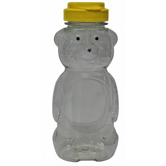 8 Oz Plastic Bear Honey Bottle Jars Refillable Squeeze Bottles with Flip Top Lid Empty Drinking Bottles
