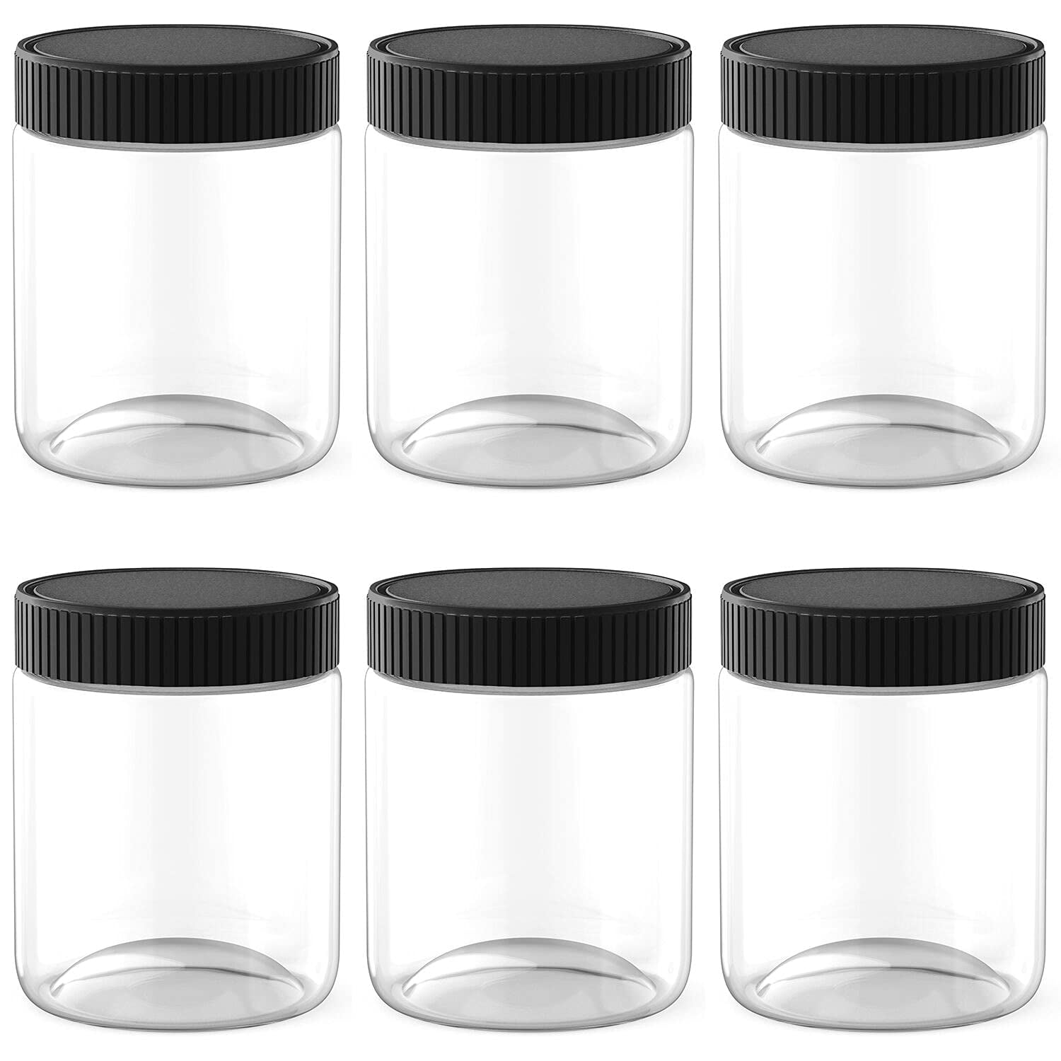 8 Oz Plastic Jars with Screw Top Lids, Grade Storage Containers for ...