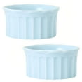 thumbnail image 1 of 8 Oz Ramekins, Creme Brulee Ramekins Oven Safe, Porcelain Souffle Dish-blue-Set of 2, 1 of 7