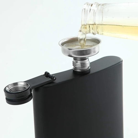 8 Oz Stainless Steel Leakproof Hip Flask for Liquor, Matte Black with Funnel
