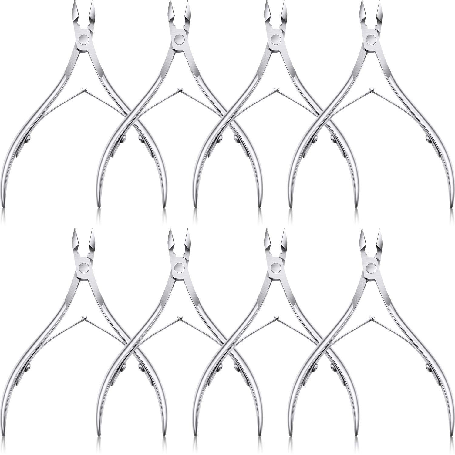 Skin Cutter Tool 8 PACK Cuticle Trimmer Stainless Steel Cuticle Nippers Pointed Blade ...