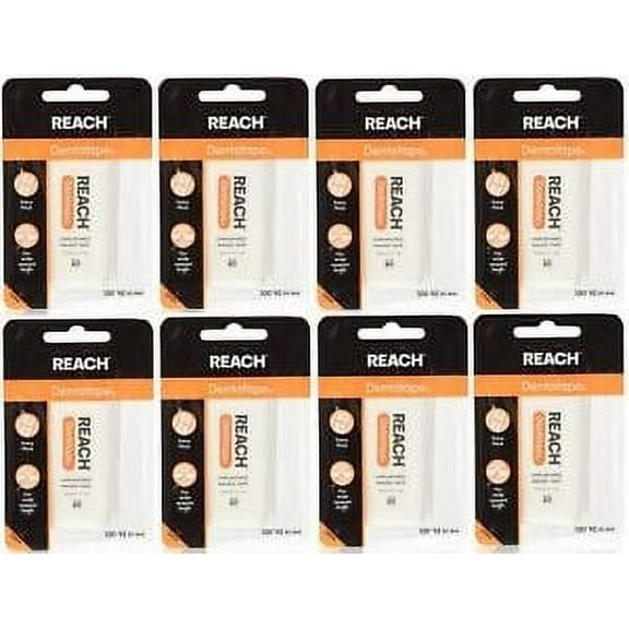 8 PACK Reach Dentotape Unflavored Extra Thick Waxed Tape 100 Yards. Dental Floss