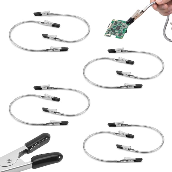 TMWEFUSC Soldering Helping Hand Clamp with Alligator Clip Black 8 Pack