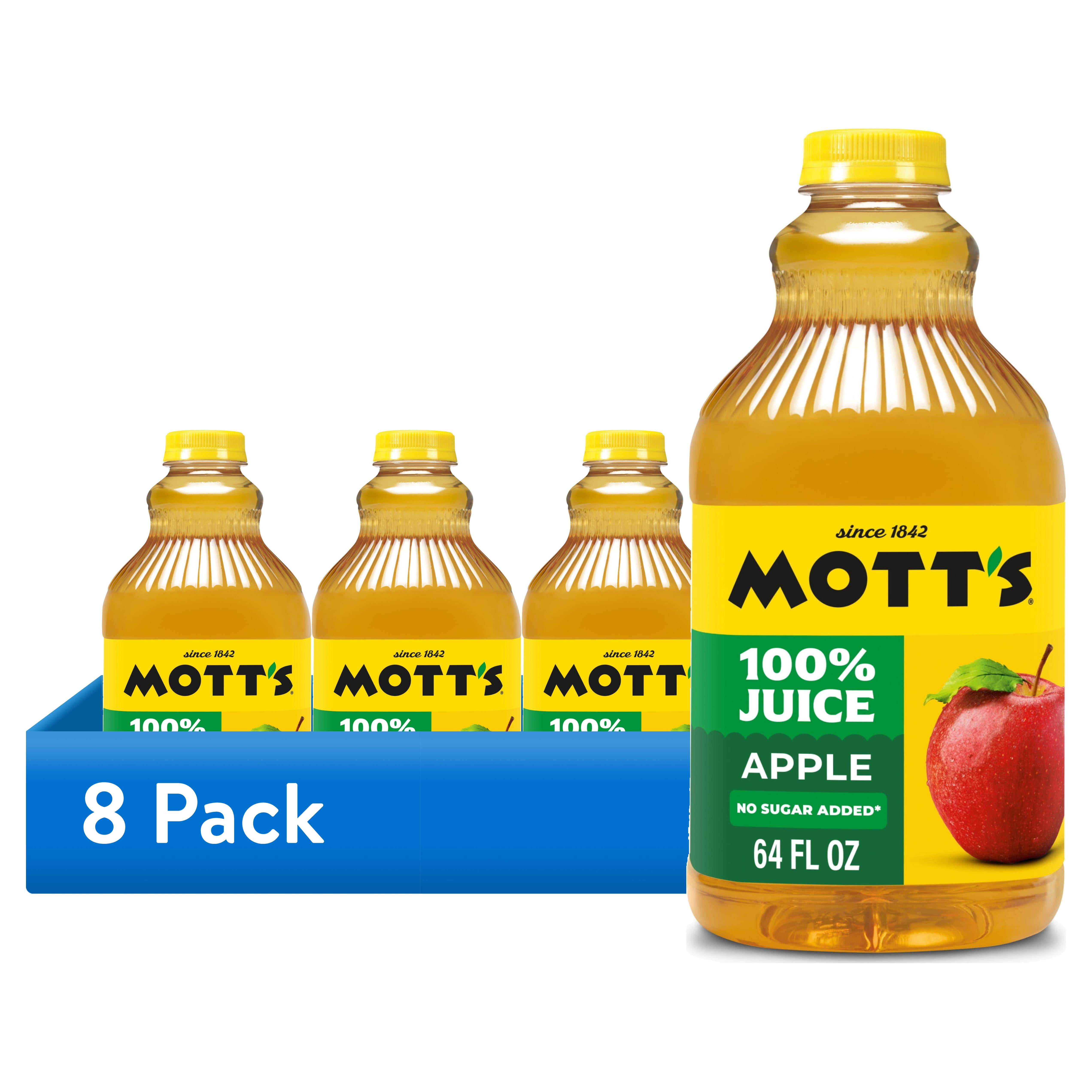 (8 pack) Mott's 100% Apple Juice, 64 Fluid Ounce, Bottle