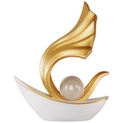 8 PCS Abstract Sailboat Resin Decor Set, Modern Boat Sculptures for Living Room Shelf, TV Stand or Entryway Table, Symbolic Nautical Art Figurines for Home Interior, 9.4 x 7.3 x 3.1 in
