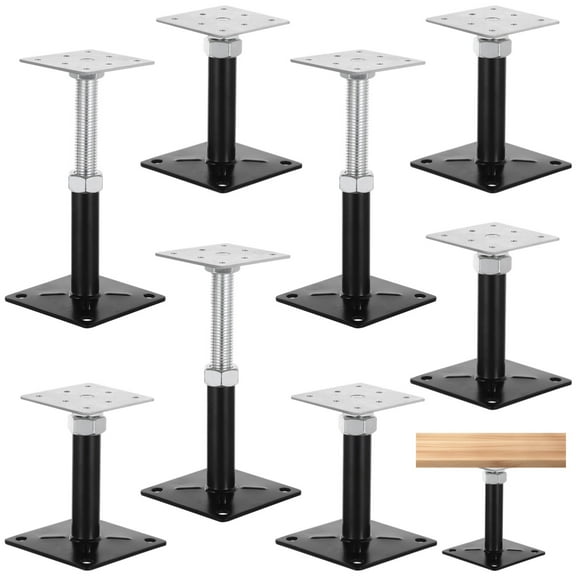 8 PCS Adjustable Floor Jacks, Heavy Duty Metal Post Floor Support, 5-8 in Deck Foundation Lift Support, Level Support Floor Straightener