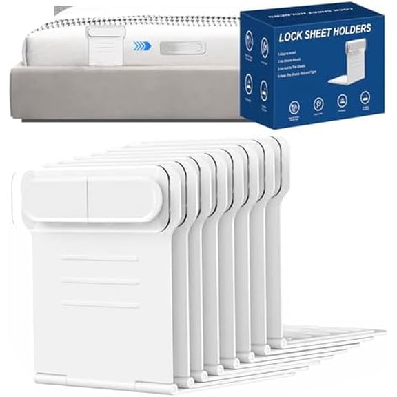 8 PCS Bed Sheet Holder,Bed Sheet Grippers for Corners Free Standing Keep Fitted Sheets Firm Tight & Secure Sheet Locks Secure Lock No Slipping$$Home Decor, Kitchen, & Other