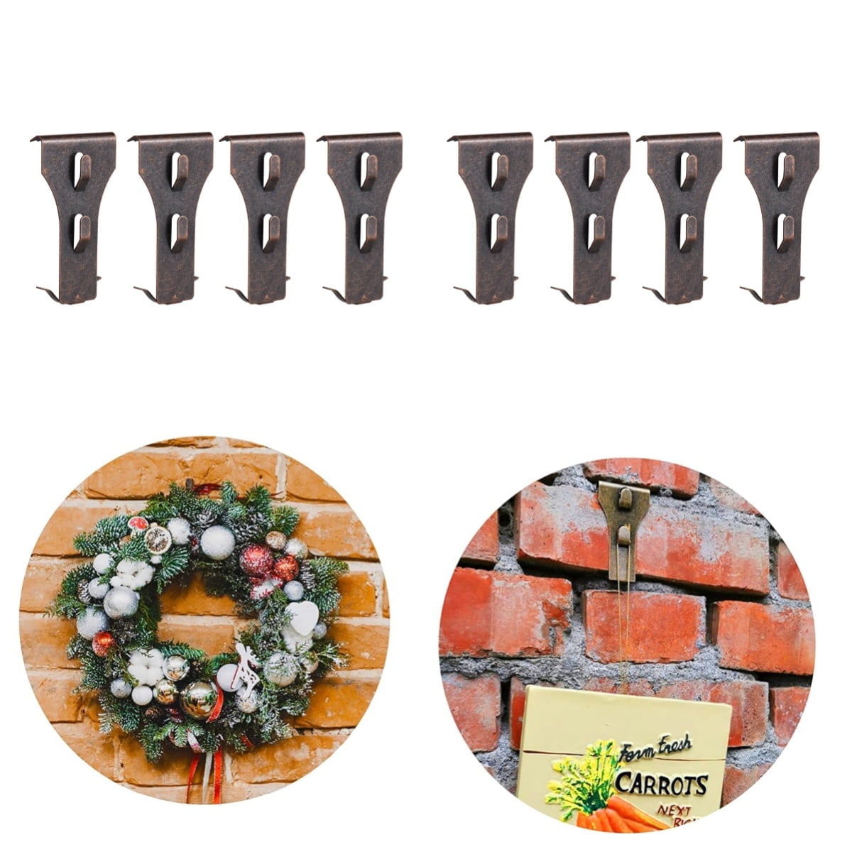 8 PCS Brick Hooks Clips Outdoor Heavy Duty Metal Hangers Clip for 60