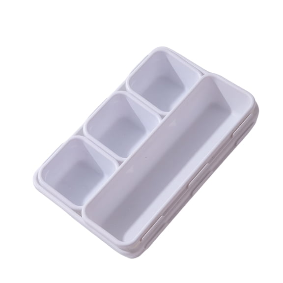 8 PCS Clear Plastic Drawer Organizers Set, 3-Size Versatile Bathroom and Vanity Drawer Organizer Trays, Storage Bins for Makeup, Bedroom, Kitchen Gadgets Utensils and Office (White)
