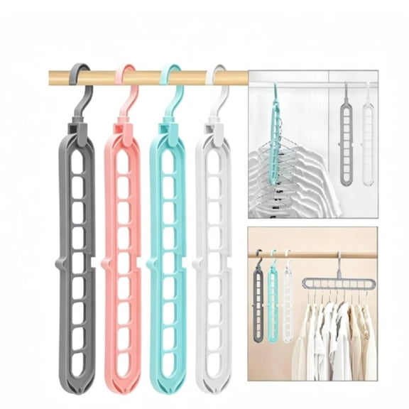 8 PCS Closet Organizers and Storage, Multifunctional Organization and Storage Home Essentials Magic Space Saving Hangers with 9 Holes for Wardrobe Closet Heavy Clothes