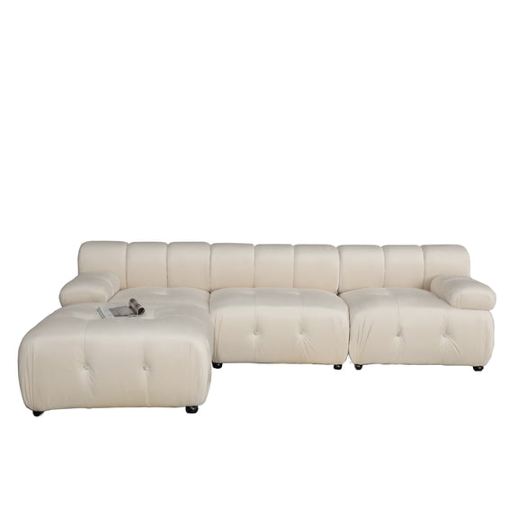 8 PCS Corduroy Flexible Combination Sectional Sofa Olive