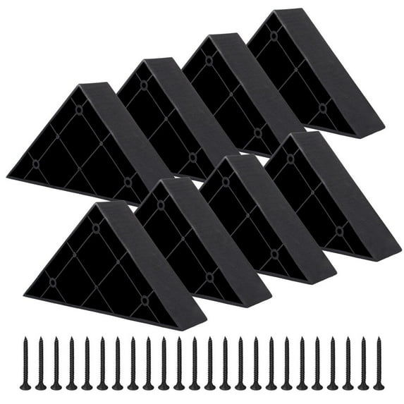 8 PCS Couch Legs Replacement, Plastic Triangle Corner Sofa Legs, Black Couch Legs with Screws, Chair Sofa Couch Feet Replacement Furniture Legs