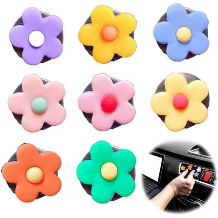 8 PCS Daisy Air Vent Clips Colorful Flower Shape Car Air Freshener Clip Car Diffuser Vent Clips Air Vent Accessories for Car Interior, Office Home Decorations