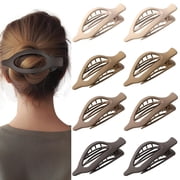 8 PCS Flat Claw Clips for Women, Strong Hold French Flat Hair Clips for Thick Thin Hair Barrettes Accessories, Side Slide Volume Clips for Women Girls Square La