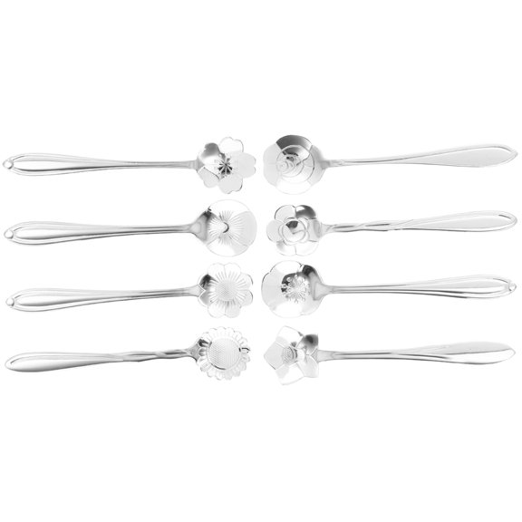 8 PCS Flower Spoon Flower-shaped Spoon Set Elegant Design Spoons Flower Shaped Spoon Coffee Spoon