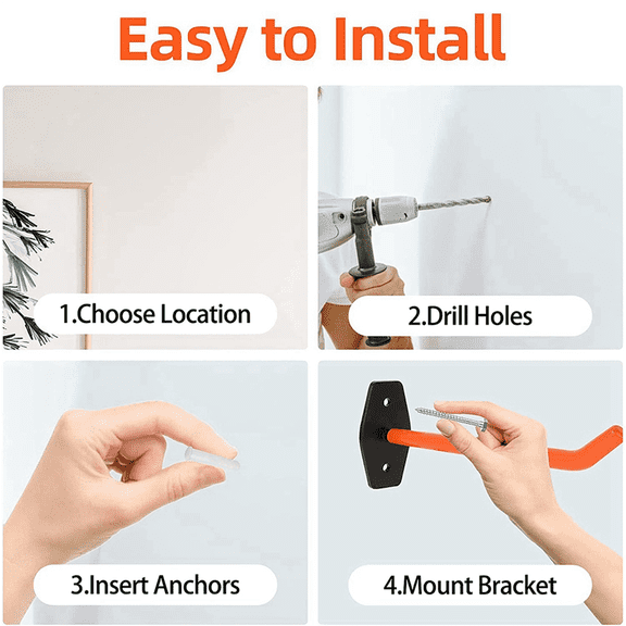 8 PCS Garage Hooks Heavy Duty Wall Mount,Tire Storage System with Anti- Coating,Hang Heavy Tools for Bikes,Tools