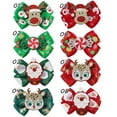 8 PCS Glittering Christmas Hair Clips Set Sequined Santa Christmas
