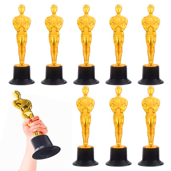 8 PCS Golden Awards Trophies 6 Inch Gold Statues for Celebrations Sports Events Birthdays