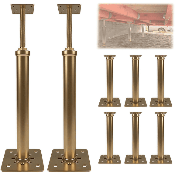 8 PCS House Floor Jacks for Leveling, 11.6" - 16" Height Range, Screw Jacks for Home Leveling, Jack Posts for Basement, 4 ton Min and Max Height Capacity, Galvanized