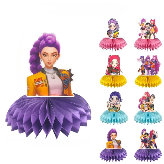 8 PCS K-Pop Honeycomb Decoration Set, Double-Sided 3D, Birthday Party Decoration Supplies