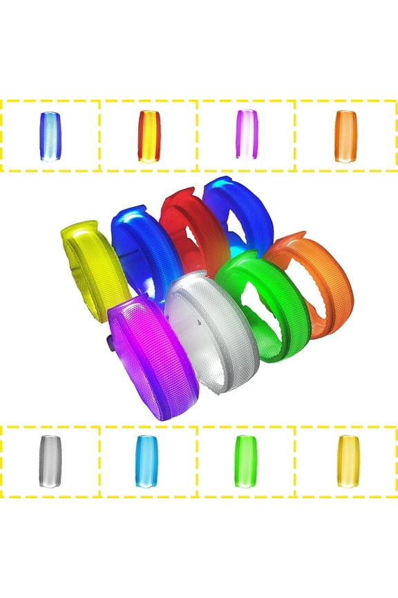 8 PCS LED Glow Bracelets, Christmas Light Up Bracelets Set - Glow in The Dark Party Bracelets Favors Supplies for Christmas, Concerts, Festivals, Game Prizes, Sports, Rave Accessories.