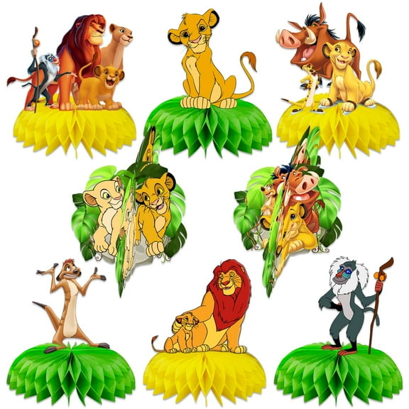 8 PCS Lion-king Honeycomb Centerpieces Cartoon Birthday Party Supplies Table Decorations for Kids Party Decorations