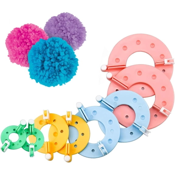 8 PCS Maker, 4 Sizes Maker Kit, Plush Ball Making Tool, Clover Maker, Craft Maker, Reusable For DIY Craft Fluff Ball Knitting Wool & Yarn Weaver Tool